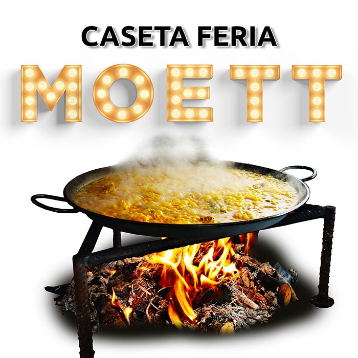 Cartel para reserva de comidas de la Caseta de Feria de MOETT