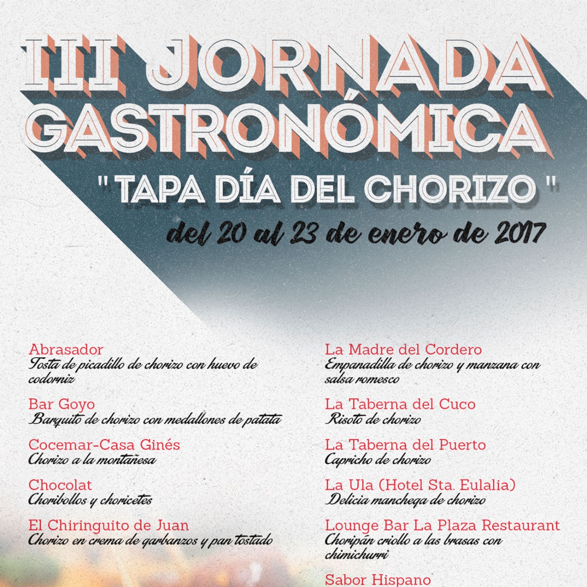 III Jornada Gastronómica Dí­a del Chorizo