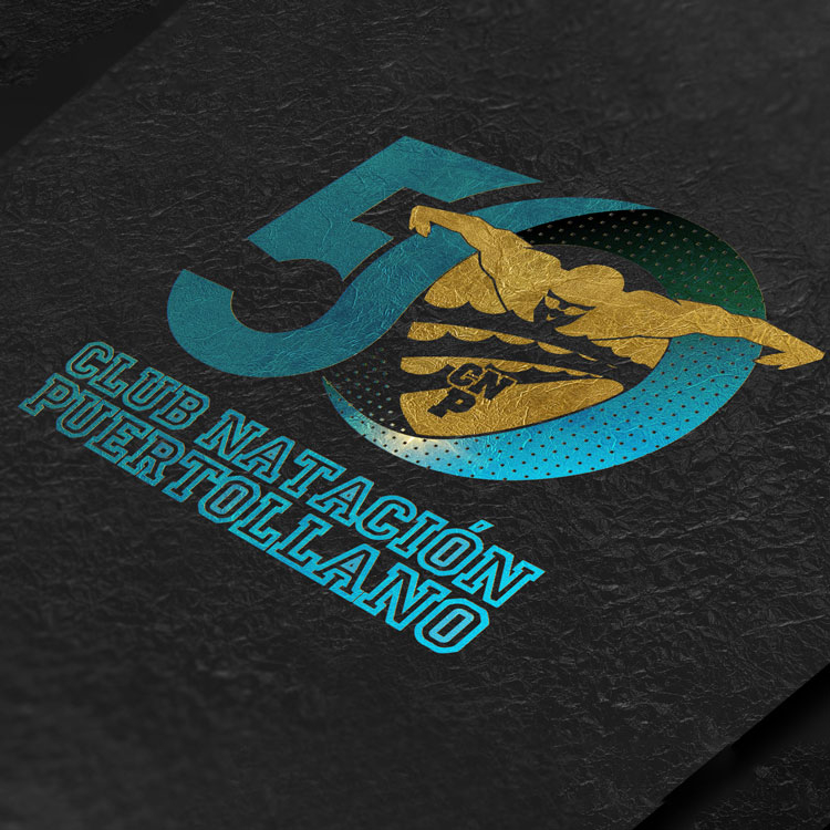 Logotipo Club Natación Puertollano 50 aniversario
